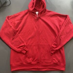 Hanes Zip Hoodie Sweatshirt Men's Large Red Comfort Blend EcoSmart‎ Hood Pockets